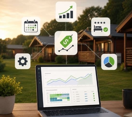 ResortFlow yield management tools showing pricing, booking and performance insights for holiday parks.